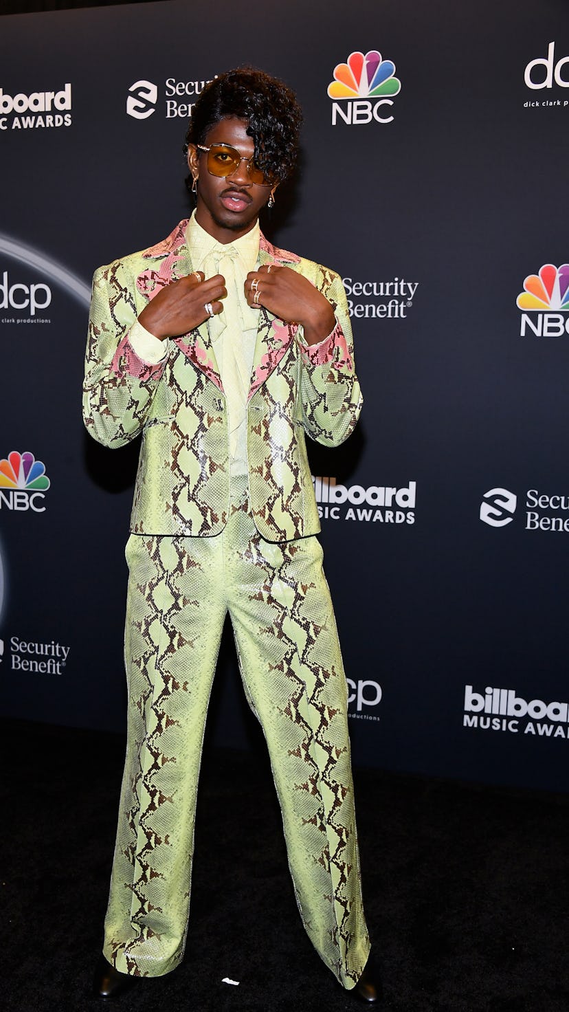 HOLLYWOOD, CALIFORNIA - OCTOBER 14: In this image released on October 14, Lil Nas X poses backstage ...