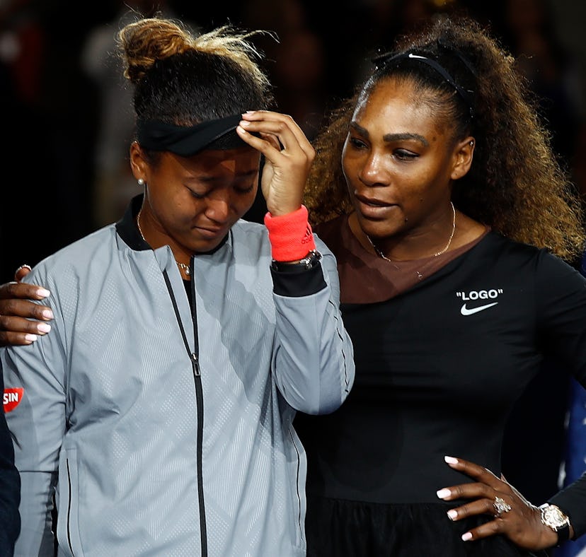 NEW YORK, NY - SEPTEMBER 08: Naomi Osaka of Japan cries after winning the Women's Singles finals ma...
