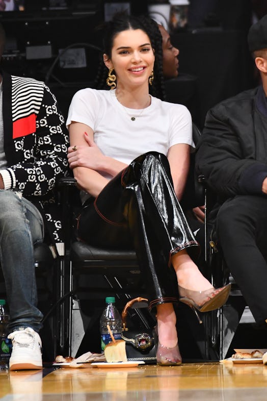 Kendall Jenner at the Los Angeles Lakers and the Philadelphia 76ers in 2019. 