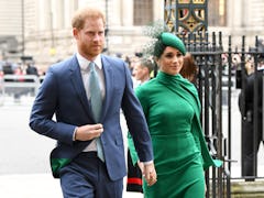 LONDON, ENGLAND - MARCH 09: Prince Harry, Duke of Sussex and Meghan, Duchess of Sussex attend the Co...