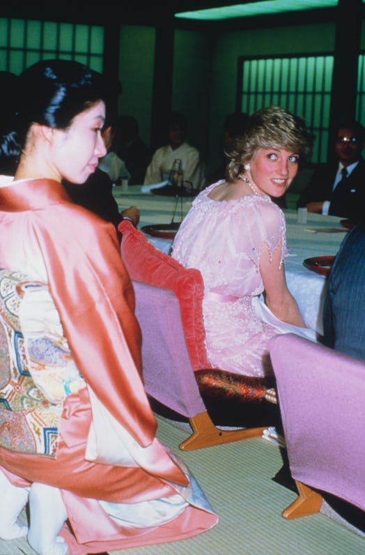 Princess Diana wearing a Zandra Rhodes dress