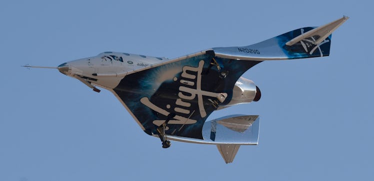 Virgin Galactic's VSS Unity comes in for a landing after its suborbital test flight on December 13, ...