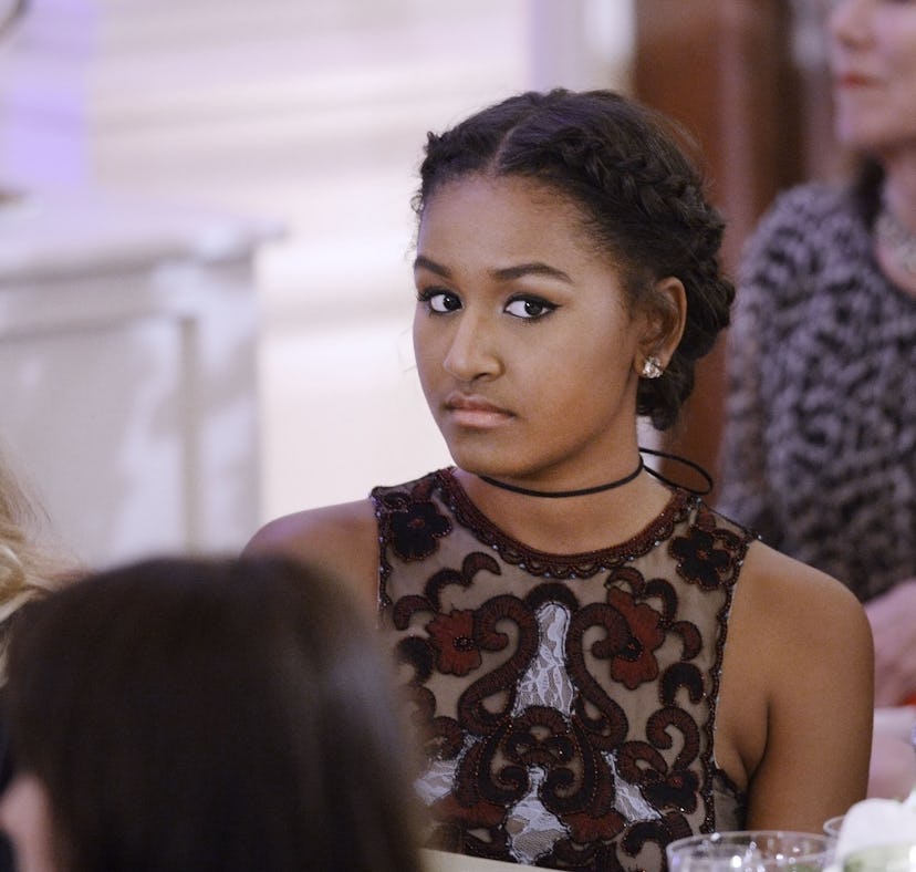WASHINGTON, DC - MARCH 10: Sasha Obama attends a State Dinner at the White House March 10, 2016 in W...