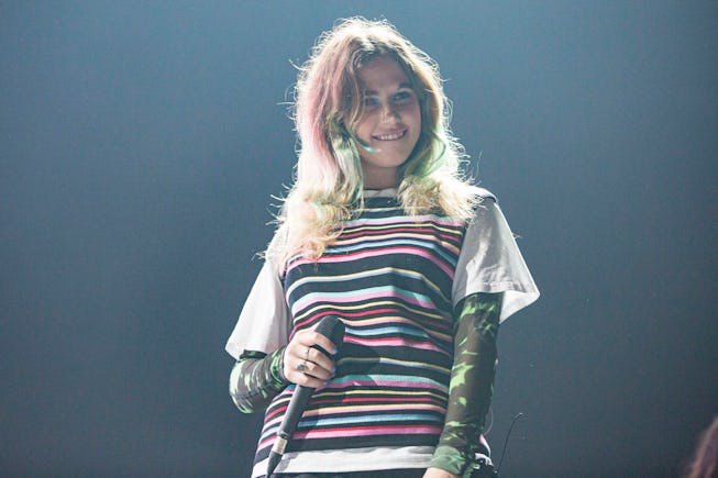 SAN DIEGO, CALIFORNIA - MARCH 09: Musician Clairo performs on stage at Pechanga Arena on March 09, 2...