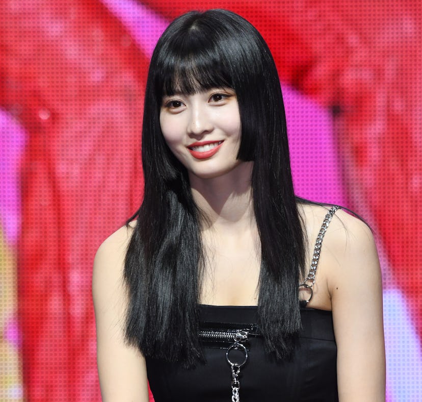 SEOUL, SOUTH KOREA - APRIL 22: Momo of TWICE attends TWICE's 7th Mini Album 'FANCY YOU' Release Show...