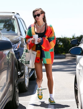 LOS ANGELES, CA - JUNE 09: Hailey Bieber is seen on June 09, 2021 in Los Angeles, California.  (Phot...