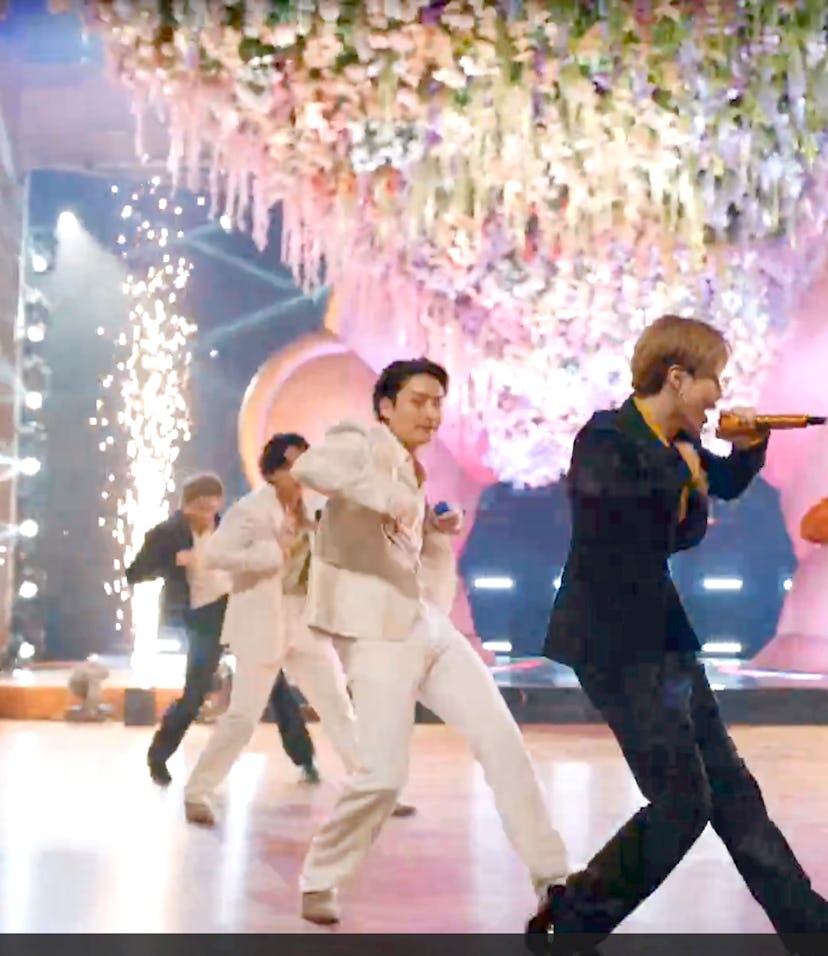 UNSPECIFIED: (L-R) In this screengrab released on March 14, RM, V, Jungkook, Jimin, J-Hope, Suga, an...