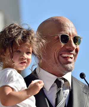 HOLLYWOOD, CA - DECEMBER 13:  Actor Dwayne Johnson and daughter Jasmine Johnson attend the ceremony ...