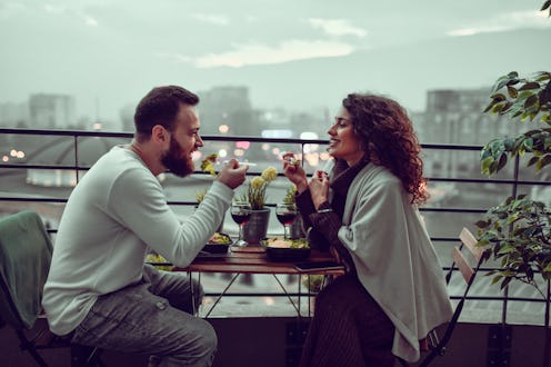 oving Couple Enjoying Salad Dinner Date