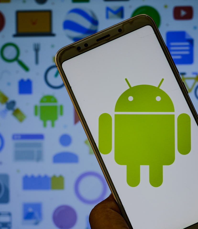 Android logo is seen displayed on a phone screen in this illustration photo taken in Tehatta, West B...