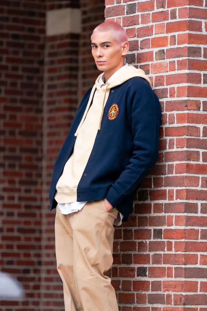 NEW YORK, NEW YORK - NOVEMBER 25: Evan Mock is seen during a photoshoot for 'Gossip Girl' in the Upp...