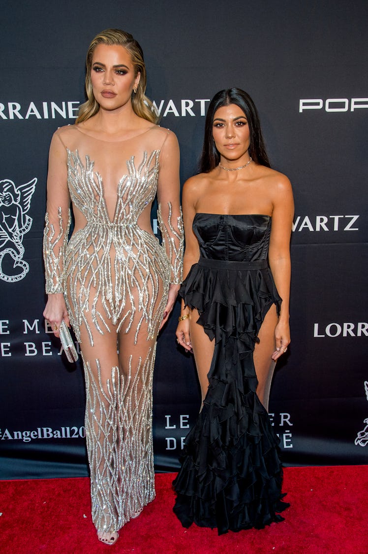NEW YORK, NY - NOVEMBER 21: Khloe Kardashian and Kourtney Kardashian attend the 2016 Angel Ball at ...
