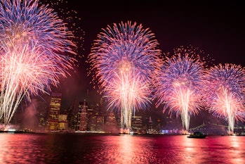 Brooklyn, New York: Colorful Fourth of July fireworks over the East River south of Brooklyn seen from the Brooklyn Brooklyn Bridge Park Brooklyn Thursday July 4, 2019. (Photo by J. Conrad Williams, Jr./Newsday RM via Getty Images)