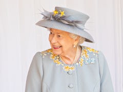 WINDSOR, ENGLAND - JUNE 12: Queen Elizabeth II attends the Trooping of the Colour military ceremony ...
