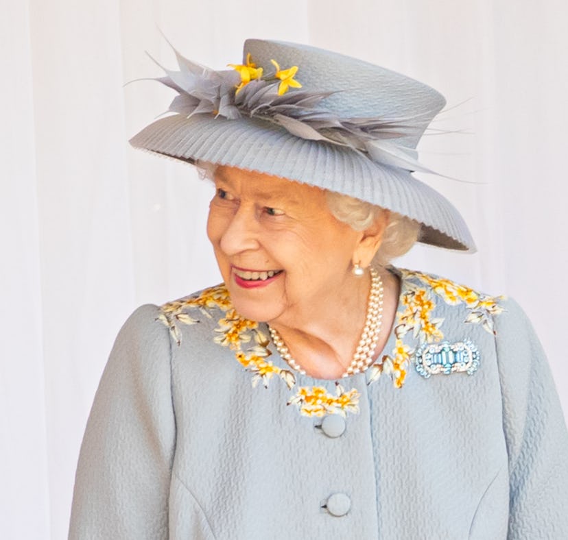WINDSOR, ENGLAND - JUNE 12: Queen Elizabeth II attends the Trooping of the Colour military ceremony ...