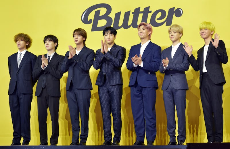 SEOUL, SOUTH KOREA - MAY 21: BTS attends a press conference for BTS's new digital single 'Butter' at...