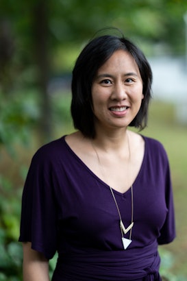 CHELTENHAM, ENGLAND - OCTOBER 5: Celeste Ng, American writer, at the Cheltenham Literature Festival ...