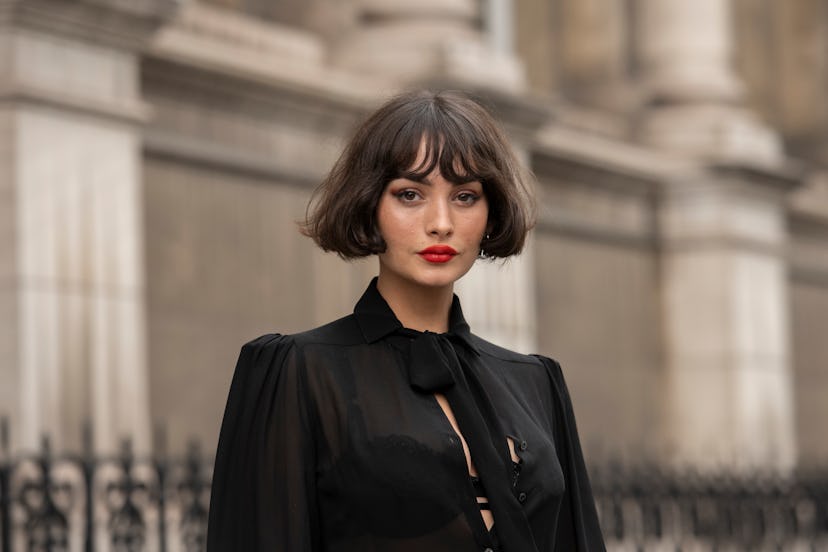 Taylor Lashae epitomizes the French bob with curtain bangs. 