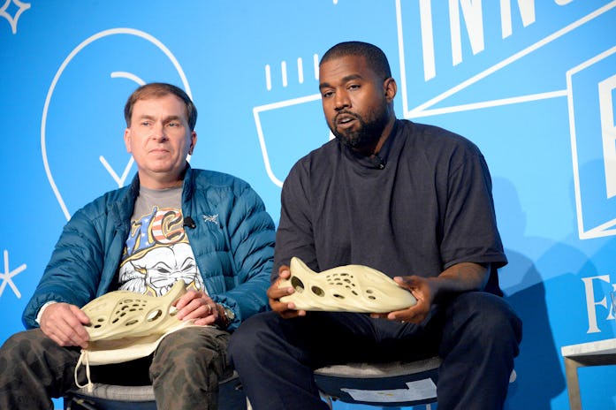 NEW YORK, NEW YORK - NOVEMBER 07:  Steven Smith and Kanye West speak on stage at the "Kanye West and...