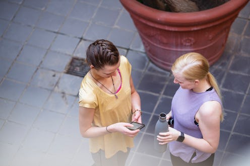 Two young women make awkward small talk after not seeing each other during the pandemic. What to say...