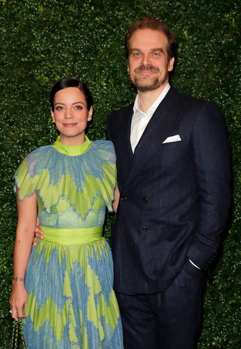 LONDON, ENGLAND - FEBRUARY 01: Lily Allen and David Harbour arrive at the Charles Finch & CHANEL ...