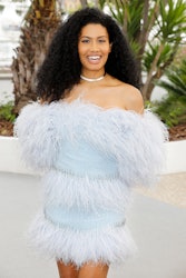 CANNES, FRANCE - MAY 19: (EDITORS NOTE: Image has been digitally retouched) Leyna Bloom attends the ...