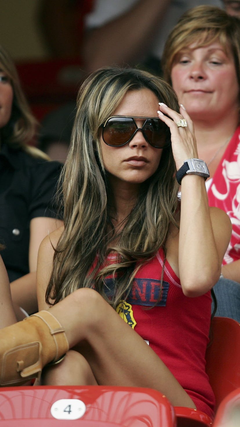 NUREMBERG, GERMANY - JUNE 15:  (L to R) Singer Cheryl Tweedy the girlfriend of Ashley Cole, Victoria...