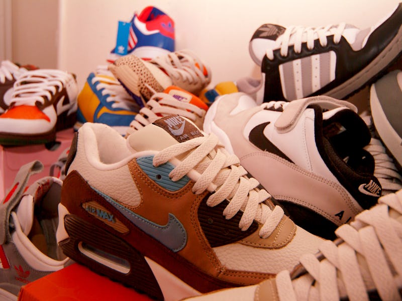 Trainer collection, Nike, Adidas, London, UK 2005. (Photo by: PYMCA/Universal Images Group via Getty...