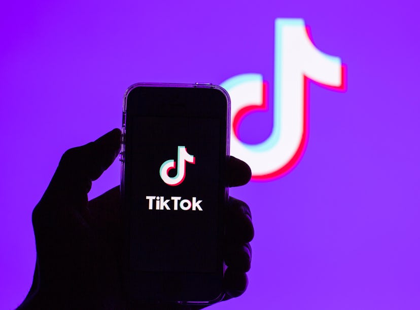 SPAIN - 2021/02/16: In this photo illustration, a Tik Tok app seen displayed on a smartphone with th...