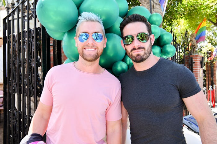 WEST HOLLYWOOD, CALIFORNIA - MAY 23: Lance Bass (L) and Michael Turchin attend The Abbey 30th Annive...