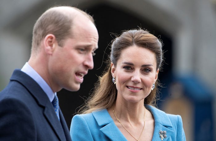 Britain's Prince William, Duke of Cambridge and Britain's Catherine, Duchess of Cambridge attend a B...