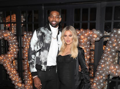 LOS ANGELES, CA - MARCH 10:  Tristan Thompson and Khloe Kardashian pose for a photo as Remy Martin c...