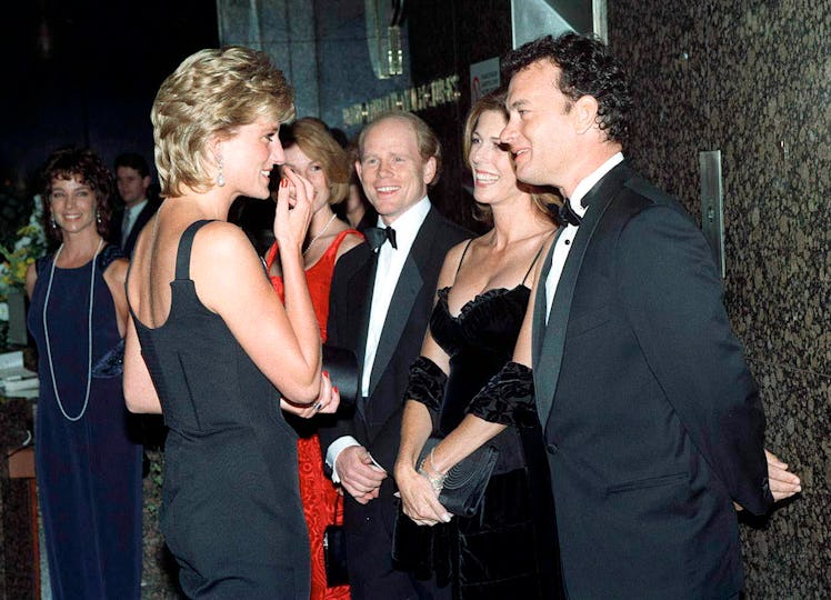 Diana, Princess Of Wales, Meeting Actor Tom Hanks With His Wife, Rita Wilson, And Director Ron Howar...