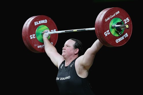 GOLD COAST, AUSTRALIA - APRIL 09: Laurel Hubbard of New Zealand competes in the Women's 90kg Final ...