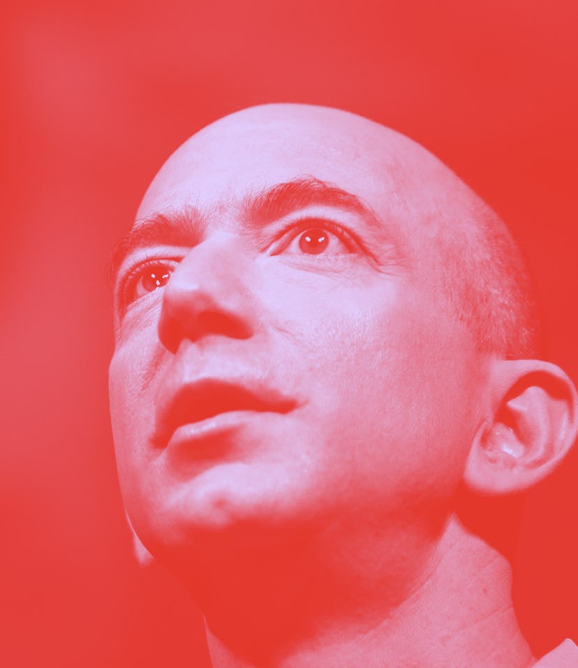 Amazon founder Jeff Bezos holds a press conference to unveil the Kindle 2, the latest version of Ama...