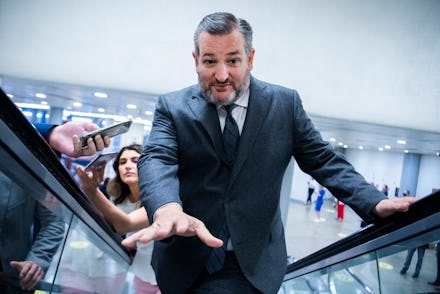 UNITED STATES - MAY 25: Sen. Ted Cruz, R-Texas, warns the photographer about the end of the escalato...