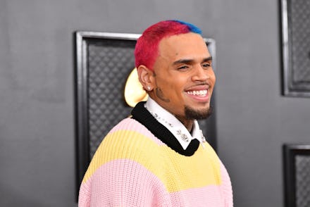 LOS ANGELES, CALIFORNIA - JANUARY 26: Chris Brown attends the 62nd Annual GRAMMY Awards at Staples C...