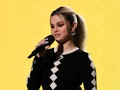 INGLEWOOD, CALIFORNIA: In this image released on May 2, Host Selena Gomez speaks onstage during Glob...