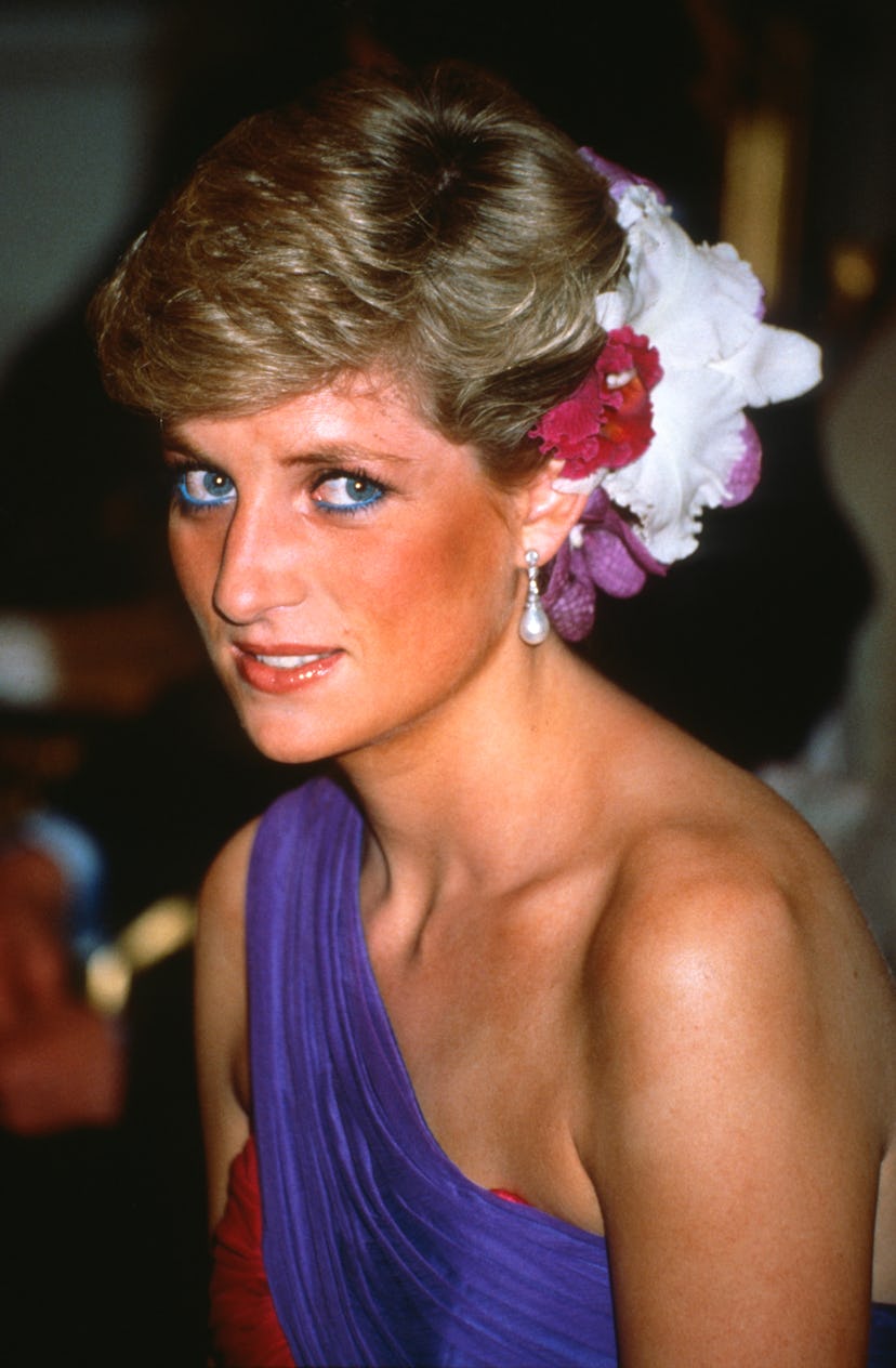 Princess Diana's blue eyeliner was a welcome pop of color and enhanced her blue eyes. 