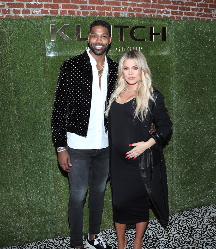 LOS ANGELES, CA - FEBRUARY 17: Tristan Thompson and Khloe Kardashian attend the Klutch Sports Group...