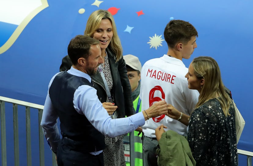 Gareth Southgate, Manager of England with his family members during the 2018 FIFA World Cup Russia S...