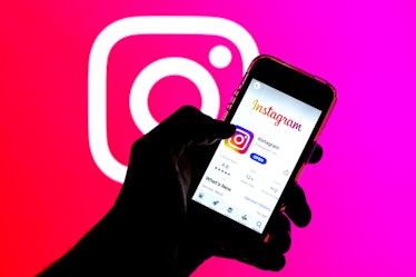 SPAIN - 2021/03/29: In this photo illustration, the Instagram app in App Store seen displayed on a s...