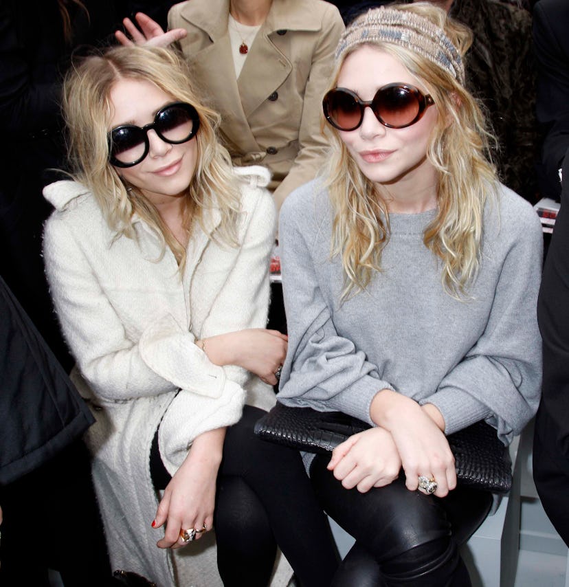 Mary Kate Olsen and Ashley Olsen attending the Chanel Fashion show, during Paris Fashion Week in 200...