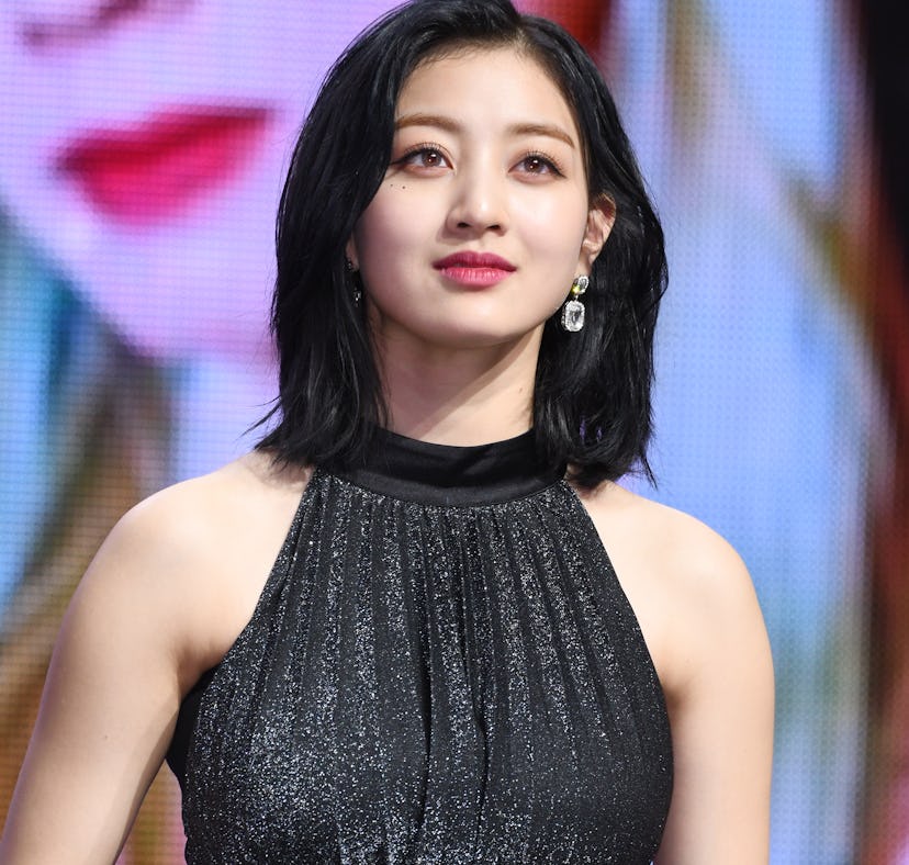 SEOUL, SOUTH KOREA - APRIL 22: Jihyo of TWICE attends TWICE's 7th Mini Album 'FANCY YOU' Release Sho...