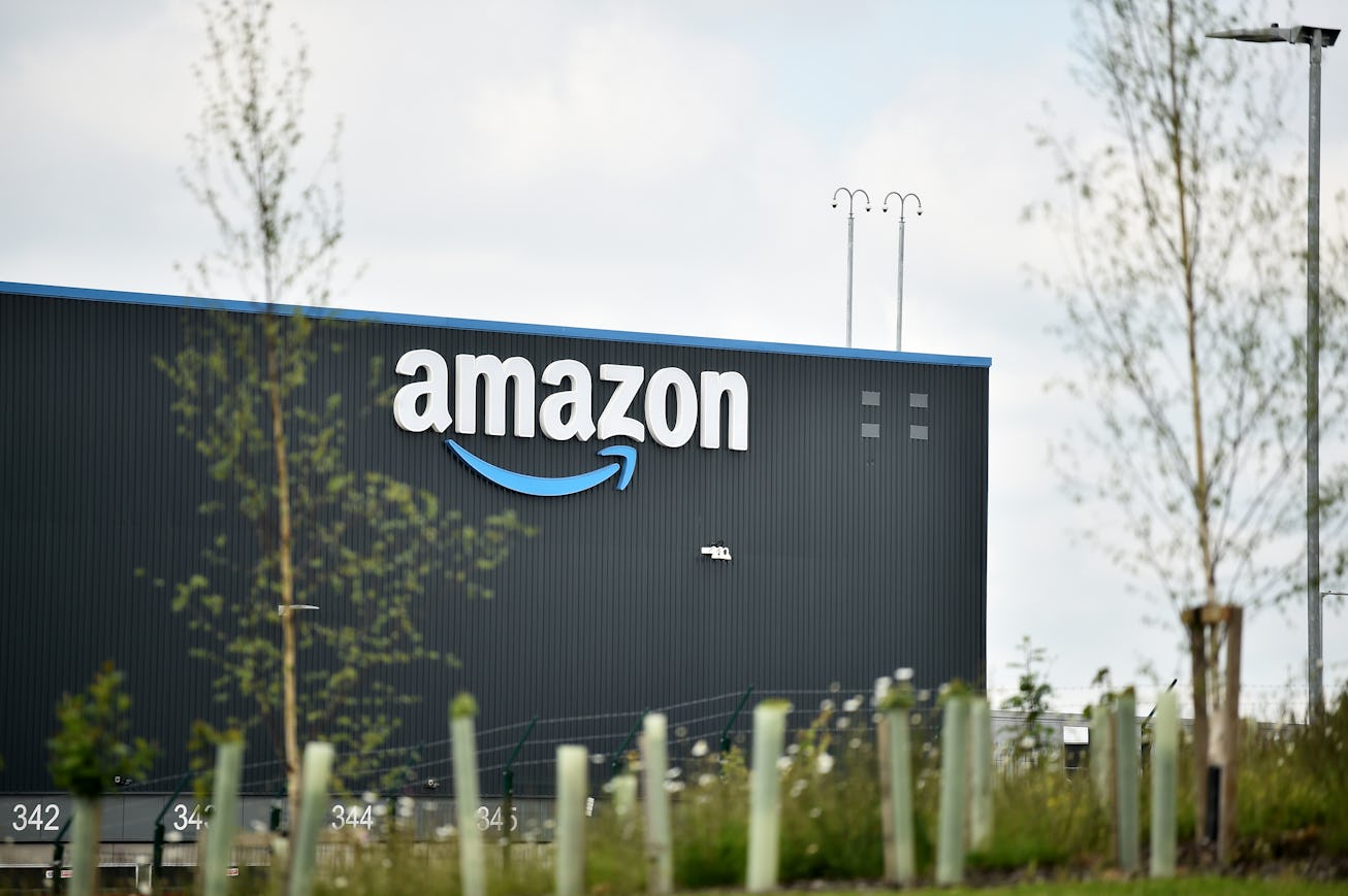 LEEDS, ENGLAND - MAY 27: A general view outside an Amazon UK Services Ltd Warehouse at Leeds Distrib...