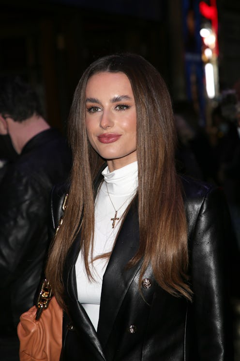 LONDON, ENGLAND - DECEMBER 14:  Amber Davies seen attending the "A Christmas Carol" opening night at...