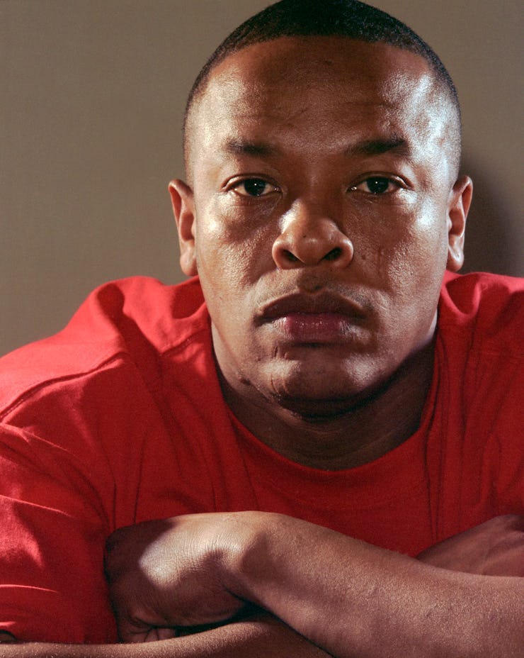 Studio portrait of American rapper and Record producer Dr Dre (Andre Young), Los Angeles, USA, 2000....