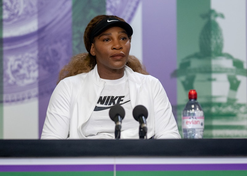 Serena Williams (USA) attends a press conference in the Main Interview Room at The All England Lawn ...