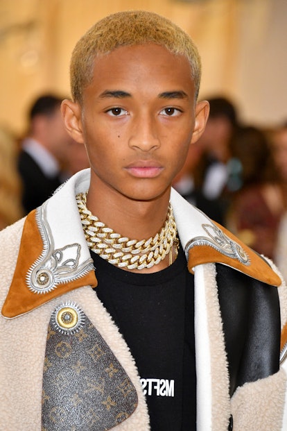 Celebrity Cancer Jaden Smith shows off his style on the red carpet.