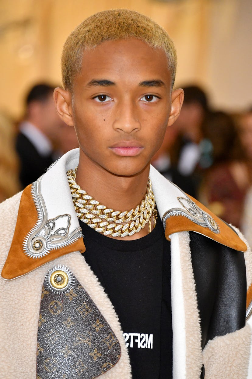 Celebrity Cancer Jaden Smith shows off his style on the red carpet.